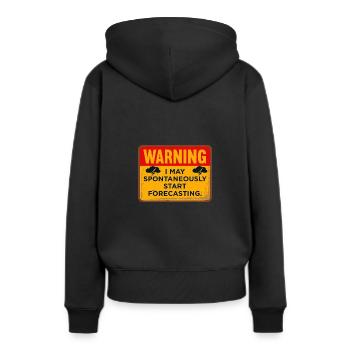 Warnung: Ich könnte spontan anfangen, Vorhersagen - Frauen Premium Bio Hoodie - Schwarz - Hinten - Julia (174cm)