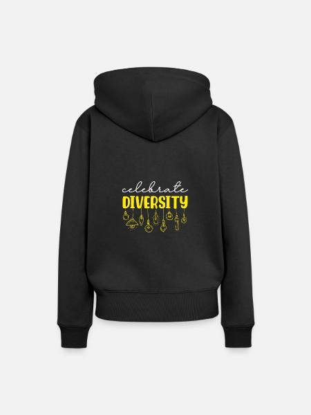 Feiern Sie die Vielfalt - Frauen Premium Bio Hoodie - Schwarz