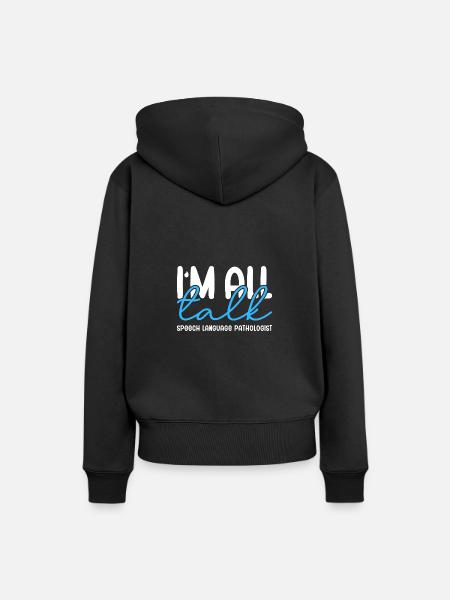 Ich bin nur am Reden - Frauen Premium Bio Hoodie - Schwarz