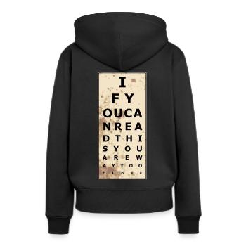 EyeTest - Women’s Premium Organic Hoodie - black - Back - Julia (174cm)