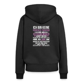 Ich Bin Keine Perfekte Tochter Lustiges Geschenk - Frauen Premium Bio Hoodie - Schwarz - Hinten - Julia (174cm)