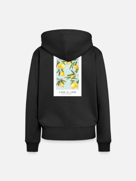 Zitronen - Frauen Premium Bio Hoodie - Schwarz