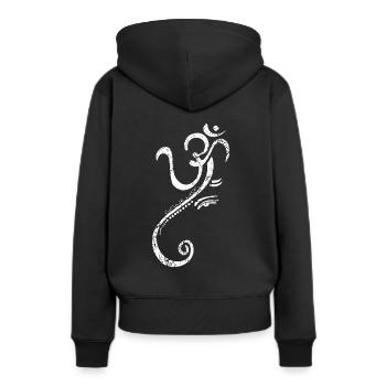 Ganesha Geschenk - Frauen Premium Bio Hoodie - Schwarz - Hinten - Julia (174cm)