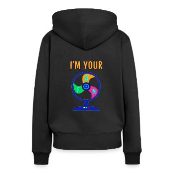 Je suis ton fan - Sweat à capuche Premium bio Femme - noir - Dos - Julia (174cm)