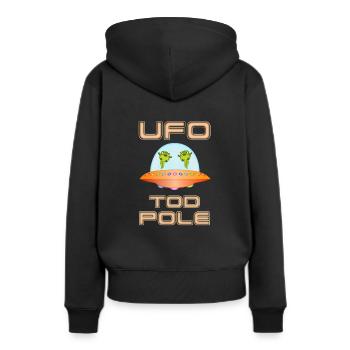Ufo Todpoles - Têtards de l’espace dans l’OVNI - Sweat à capuche Premium bio Femme - noir - Dos - Julia (174cm)