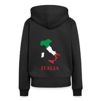 Italia - Frauen Premium Bio Hoodie - Schwarz - Hinten - Julia (174cm)