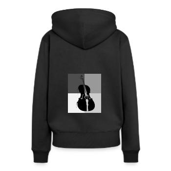 violoncelle - Sweat à capuche Premium bio Femme - noir - Dos - Julia (174cm)