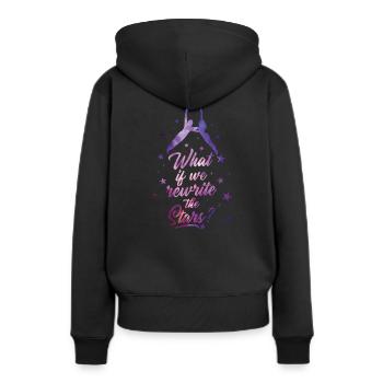 Rewrite the Stars shirt showman party circus shirt - Sweat à capuche Premium bio Femme - noir - Dos - Julia (174cm)