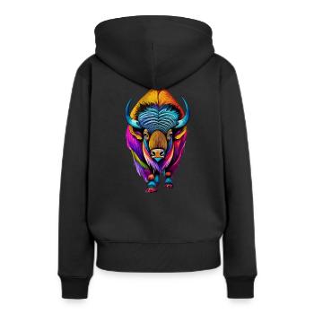Bison - Sweat à capuche Premium bio Femme - noir - Dos - Julia (174cm)