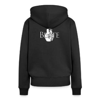 Beate Granate white - Women’s Premium Organic Hoodie - black - Back - Julia (174cm)