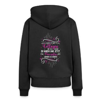 Glück Ist Eine Kollegin Wie Dich Gehabt Zu Haben G - Frauen Premium Bio Hoodie - Schwarz - Hinten - Julia (174cm)