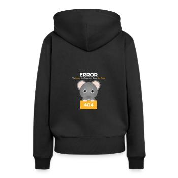 Erreur 404 Souris - Sweat à capuche Premium bio Femme - noir - Dos - Julia (174cm)