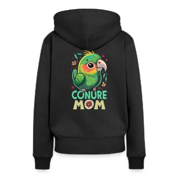 Perruche Perruche Maman - Sweat à capuche Premium bio Femme - noir - Dos - Julia (174cm)