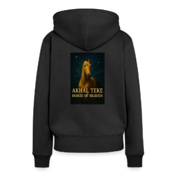 Akhal-Teke Design – Race de cheval brillant - Sweat à capuche Premium bio Femme - noir - Dos - Julia (174cm)