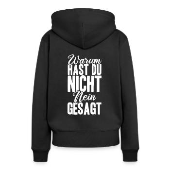 Warum Hast Du Nicht Nein Gesagt - Schlager Malle P - Frauen Premium Bio Hoodie - Schwarz - Hinten - Julia (174cm)