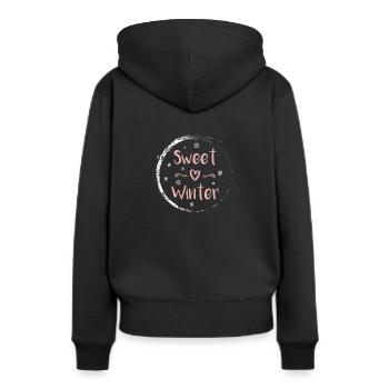 hiver - Sweat à capuche Premium bio Femme - noir - Dos - Julia (174cm)