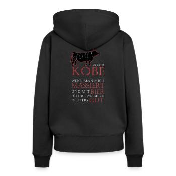 Kobe - richtig gut - Frauen Premium Bio Hoodie - Schwarz - Hinten - Julia (174cm)