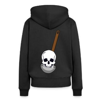 Soupe louche crâne cuisine cuisine toxique - Sweat à capuche Premium bio Femme - noir - Dos - Julia (174cm)