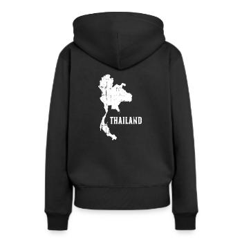 Thailand - Frauen Premium Bio Hoodie - Schwarz - Hinten - Julia (174cm)