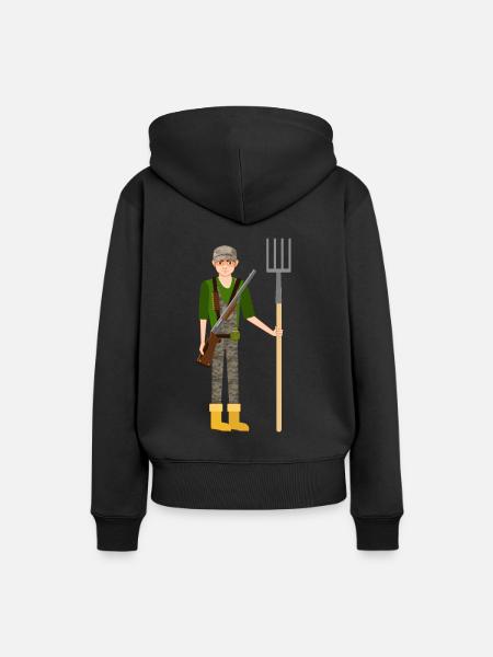 Soldat des Bauern - Frauen Premium Bio Hoodie - Schwarz