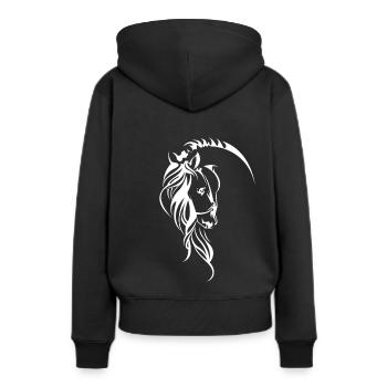 Wunderschönes Pferd Pferdekopf - Frauen Premium Bio Hoodie - Schwarz - Hinten - Julia (174cm)