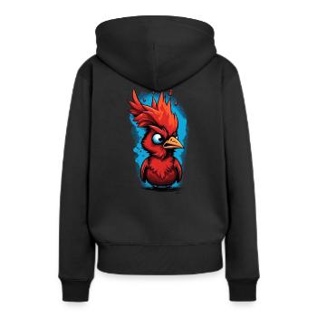 Cardinal Vogel Cardinal Rouge - Sweat à capuche Premium bio Femme - noir - Dos - Julia (174cm)