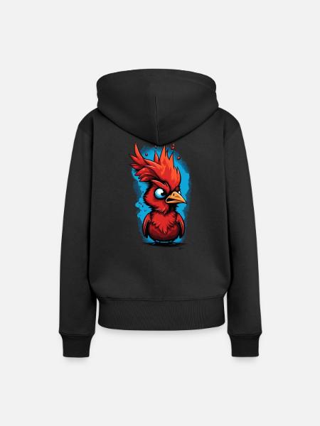 Kardinal Vogel Rotkardinal - Frauen Premium Bio Hoodie - Schwarz