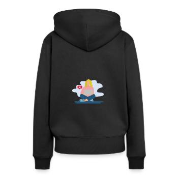 Des filles sur l’ordinateur portable - Sweat à capuche Premium bio Femme - noir - Dos - Julia (174cm)