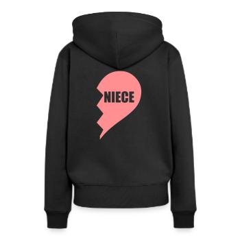 nièce - Sweat à capuche Premium bio Femme - noir - Dos - Julia (174cm)