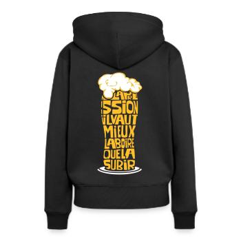 Bière ou Pression ? - Sweat à capuche Premium bio Femme - noir - Dos - Julia (174cm)