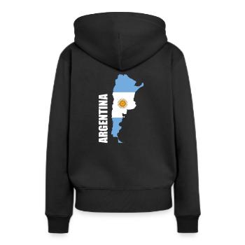 Argentinien - Frauen Premium Bio Hoodie - Schwarz - Hinten - Julia (174cm)