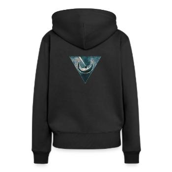 Space Moon - Sweat à capuche Premium bio Femme - noir - Dos - Julia (174cm)