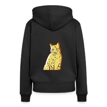 Wild Cat Wildkatze Luchs - Frauen Premium Bio Hoodie - Schwarz - Hinten - Julia (174cm)