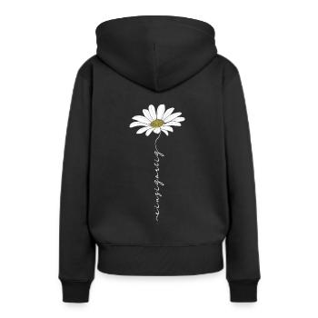 Unique, unique piece, unique, daisy - Women’s Premium Organic Hoodie - black - Back - Julia (174cm)