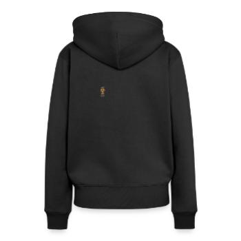 Vibes - Frauen Premium Bio Hoodie - Schwarz - Hinten - Julia (174cm)