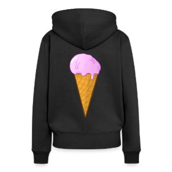Eis in der Waffel - Frauen Premium Bio Hoodie - Schwarz - Hinten - Julia (174cm)