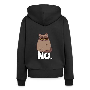 Chat grincheux - Sweat à capuche Premium bio Femme - noir - Dos - Julia (174cm)