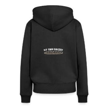 Ma propre boulangerie - faire cuire mon propre pain - Sweat à capuche Premium bio Femme - noir - Dos - Julia (174cm)