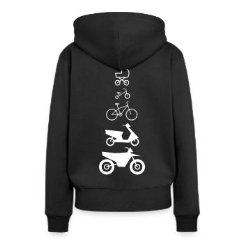 Carrière de moto - Sweat à capuche Premium bio Femme - noir - Dos - Julia (174cm)