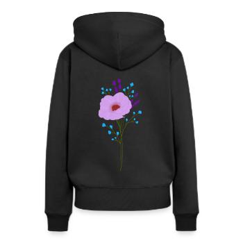 Blumenstrauß - Frauen Premium Bio Hoodie - Schwarz - Hinten - Julia (174cm)