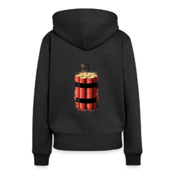 Bombe Dynamit hell glühend - Frauen Premium Bio Hoodie - Schwarz - Hinten - Julia (174cm)