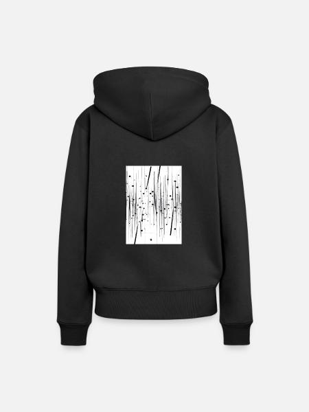 Linien und Punkte - Frauen Premium Bio Hoodie - Schwarz