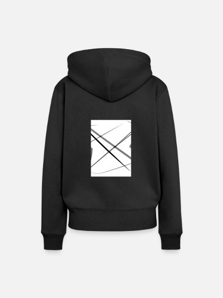 Linien und Punkte - Frauen Premium Bio Hoodie - Schwarz