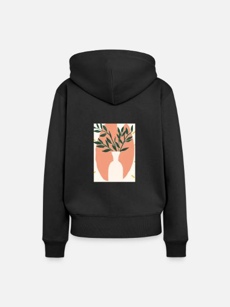 Florale Blumenformen - Frauen Premium Bio Hoodie - Schwarz