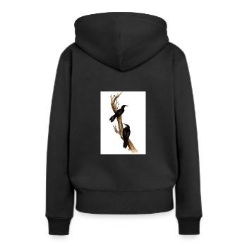 Vögel auf einem Zweig - Frauen Premium Bio Hoodie - Schwarz - Hinten - Julia (174cm)