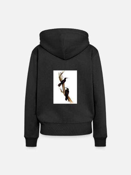 Vögel auf einem Zweig - Frauen Premium Bio Hoodie - Schwarz