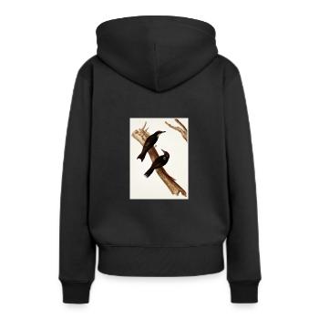Vögel auf einem Zweig - Frauen Premium Bio Hoodie - Schwarz - Hinten - Julia (174cm)