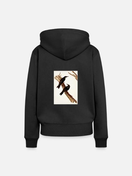 Vögel auf einem Zweig - Frauen Premium Bio Hoodie - Schwarz