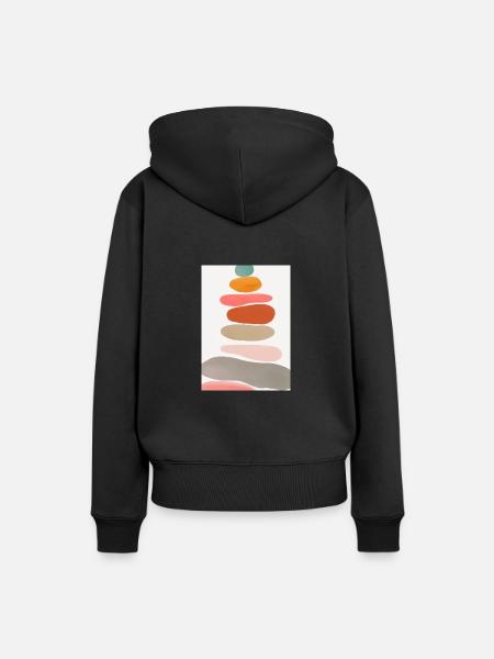 Ausgleichende Steine - Frauen Premium Bio Hoodie - Schwarz