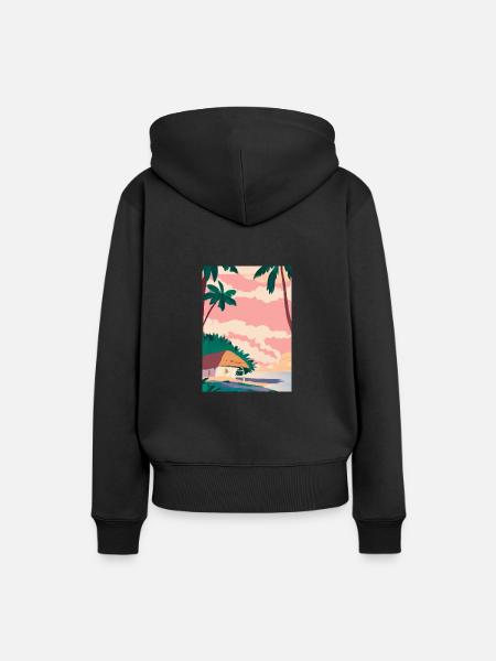 Hawaii Malerei - Frauen Premium Bio Hoodie - Schwarz